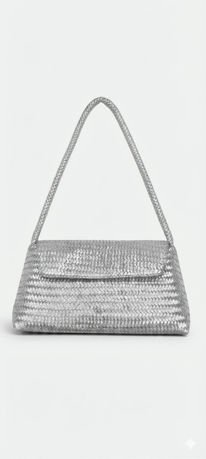 Braided Leather Clutch — Chrome-free braided leather
