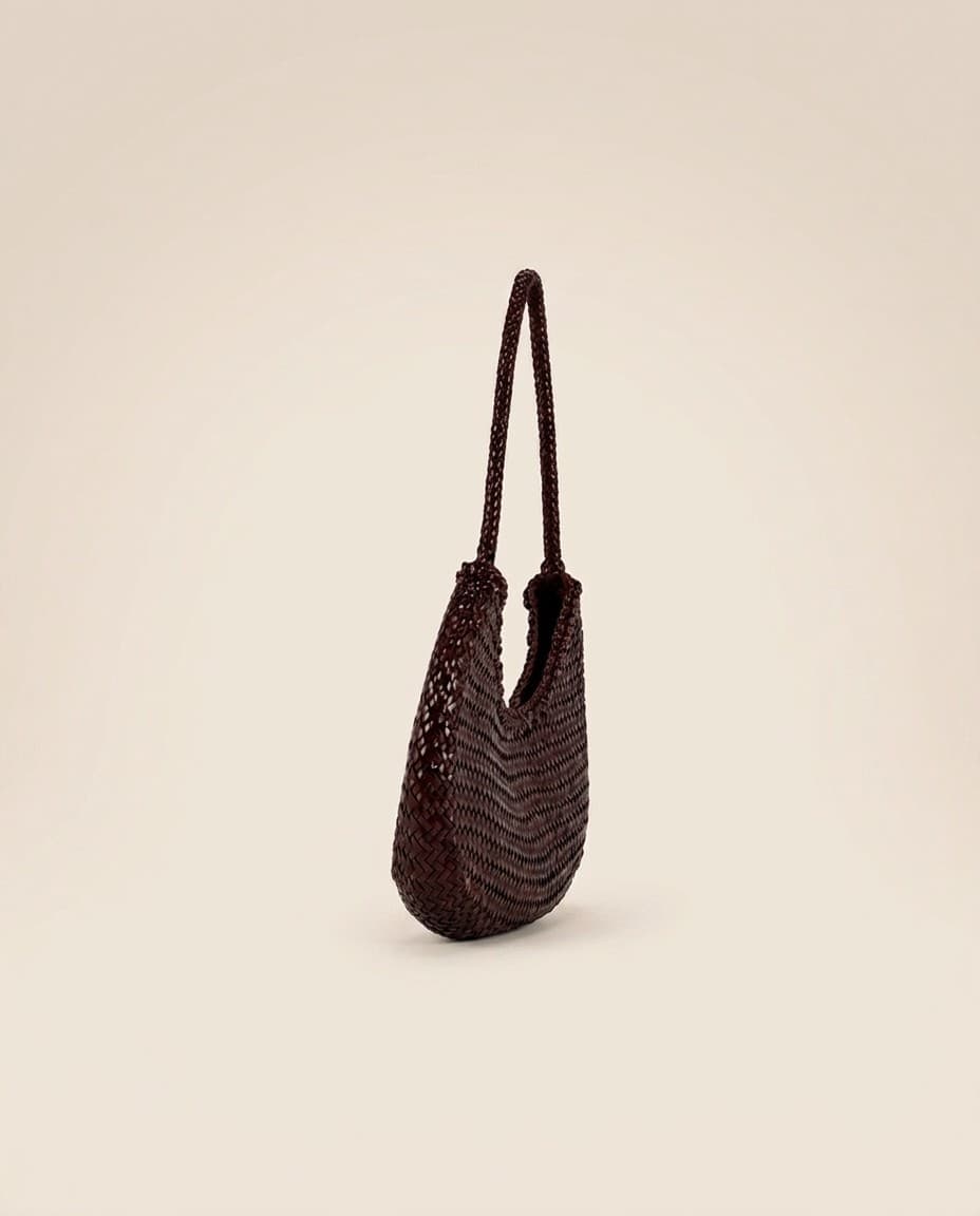 Sling-Clutch Convertible — Chrome-free braided leather, detachable strap